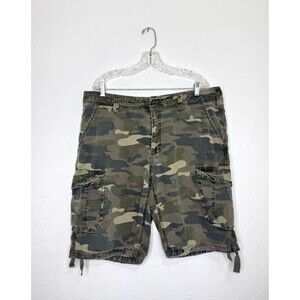 VTG Y2K Freeworld Camo Cargo Shorts Men's 38 Grunge Military Baggy Ripstop Skate
